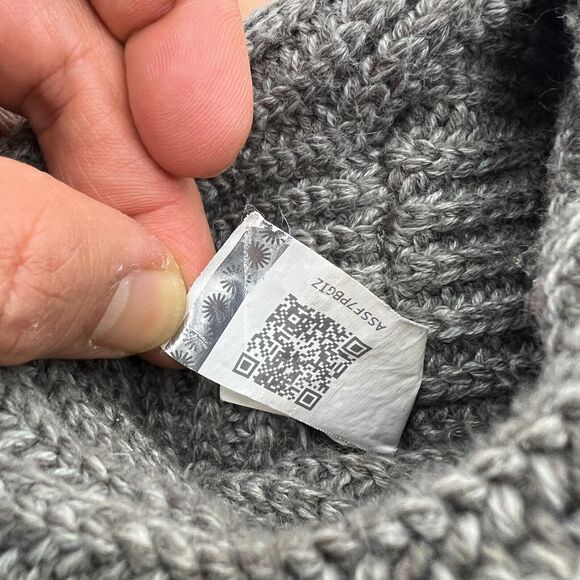 UGG Classic Cardy Boot Womens 7 Gray Wool Knit Tall Foldover Slouch Button - Picture 9 of 12